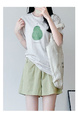 Khaki Cargo Shorts Women's Summer Thin New High Waist Casual Wide Leg Small Sports Shorts in Olive Green