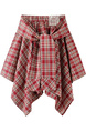 Korean Design Irregular Plaid Skirt Women's Spring and Summer New Fashionable Hot Girl Skirt Casual College Short in Red and Beige