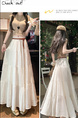 Real Shot Cotton and Linen Cake Skirt Women's Summer 2025 New Korean Version A-Line Skirt High Waist Long Skirt Belt - Cream White