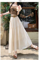 Real Shot Cotton and Linen Skirt for Women in Summer 2025 New Korean Style Pocket Cake Skirt Mid-Length Swing Skirt - Cream White