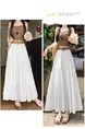Real Shot Cotton and Linen Skirt for Women in Summer 2025 New Korean Style Pocket Cake Skirt Mid-Length Swing Skirt - White