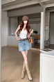 Real Shot and Real Price - American Retro Denim Skirt for Women - New High Waist Hot Girl A-Line Hip Skirt with Lining - Light Blue