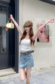 Real Shot and Real Price - American Retro Denim Skirt for Women - New High Waist Hot Girl A-Line Hip Skirt with Lining - Light Blue