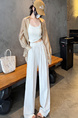 Real Shot of the New 2025 Summer Tie-Dyed Tencel Linen Wide-Leg Pants for Women in Cream with Subtle Stripes