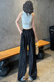 Real Shot of the New 2025 Summer Tie-Dyed Tencel Linen Wide-Leg Pants for Women in Black with Subtle Stripes