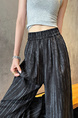 Real Shot of the New 2025 Summer Tie-Dyed Tencel Linen Wide-Leg Pants for Women in Black with Subtle Stripes