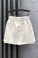 Korean Elastic Waist Drawstring Knitted Skirt Pants Women's Fashionable Foreign Style Fake Two-Piece A-Line Sports Wide-Leg in White