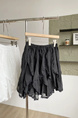 Korean Style Ruffled Lace Irregular Skirt Female Summer New High Waist Slim A-Line Cake Skirt in Black