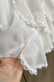 Korean Style Ruffled Lace Irregular Skirt Female Summer New High Waist Slim A-Line Cake Skirt in White