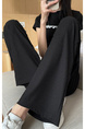 Pocket Ice Silk Wide-Leg Pants for Women 2025 Summer Thin High Waist Slim Drape Loose Straight Casual Pants in Black