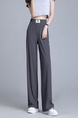 Pocket Ice Silk Wide-Leg Pants for Women 2025 Summer Thin High Waist Slim Drape Loose Straight Casual Pants in Grey