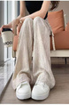 New Chinese Style Wide-Leg Pants Women's Summer Drape High Waist Straight Slim Loose Casual Fashion Mopping Pants in Beige
