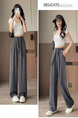 New Chinese Style Wide-Leg Pants Women's Summer Drape High Waist Straight Slim Loose Casual Fashion Mopping Pants in Gray