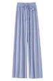 Pocket Ice Silk Wide-Leg Pants for Women 2025 Summer - New Thin High Waist Slim Drape Loose Straight Casual Pants in Light Blue