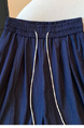 Real Shot High Waist Versatile Women's Wide-Leg Pants Summer Silk Cool Sense Loose Fit Slimming Casual Lace in Navy Blue