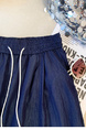 Real Shot High Waist Versatile Women's Wide-Leg Pants Summer Silk Cool Sense Loose Fit Slimming Casual Lace in Navy Blue