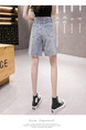 Real Shot of 2025 Large Size Denim Shorts for Women - Summer High Waist Loose Hong Kong Style Straight Tube Five-Point Wide-Leg Pants