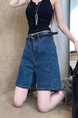 Real Shot and Real Price ~ Retro Washed Dark Blue Wide-Leg Denim Shorts for Women - New High Waist Loose A-Line All-Match