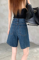 Real Shot and Real Price ~ Retro Washed Dark Blue Wide-Leg Denim Shorts for Women - New High Waist Loose A-Line All-Match