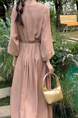 Peach Real Shot Spot 2025 New Loose Thin Over the Knee Long Dress