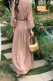 Peach Real Shot Spot 2025 New Loose Thin Over the Knee Long Dress