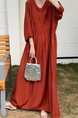 Terracotta Real Shot Spot 2025 New Loose Thin Over the Knee Long Dress