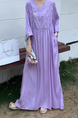 Lavender Real Shot Spot 2025 New Loose Thin Over the Knee Long Dress