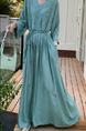 Teal Real Shot Spot 2025 New Loose Thin Over the Knee Long Dress