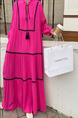 Pink Real Shot Spot 2025 New Loose Thin Over the Knee Long Dress
