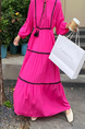 Pink Real Shot Spot 2025 New Loose Thin Over the Knee Long Dress