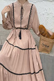 Blush Pink Real Shot Spot 2025 New Loose Thin Over the Knee Long Dress