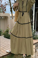Olive Green Real Shot Spot 2025 New Loose Thin Over the Knee Long Dress
