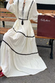 White Real Shot Spot 2025 New Loose Thin Over the Knee Long Dress