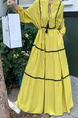 Yellow Real Shot Spot 2025 New Loose Thin Over the Knee Long Dress