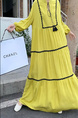 Yellow Real Shot Spot 2025 New Loose Thin Over the Knee Long Dress