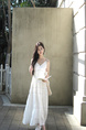 Light White Moonlight White Stitching Lace Sling Dress Women's 2025 Summer New Sailing Beach Dress - Color: White