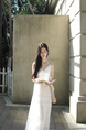 Light White Moonlight White Stitching Lace Sling Dress Women's 2025 Summer New Sailing Beach Dress - Color: White