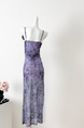 Gradient Purple Real Shot Cost-Effective! Lightly Mature Purple Dress Women's Summer New Tight Waist Sheath Suspender Skirt Lace Long Skirt