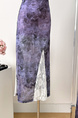 Gradient Purple Real Shot Cost-Effective! Lightly Mature Purple Dress Women's Summer New Tight Waist Sheath Suspender Skirt Lace Long Skirt
