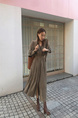 Super Fairy Elegant Long Dress with Belt - Light Blue