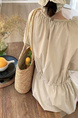Korean version of 2025 summer Japanese long skirt loose large version casual intellectual dress lazy style commuting - Beige