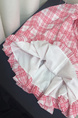Canned Shiduo 'Oxygen Ramble' Red and White Checked Round Neck Sleeveless Adjustable Drawstring Vest Dress Bud Skirt