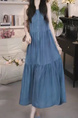 2025 Spring and Summer New Versatile Trendy Korean Style Light Blue Denim Dress