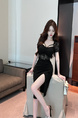 Real Shot of 2025 Summer French Retro Light Luxury Lace Celebrity Splicing Sexy Hip-Wrapped Long Skirt Slit Dress in Black