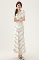 Real Shot Spot 2025 Summer New White Polka Dot Jacquard Dress Ruffled Lace-Up Slim Long Skirt in Cream