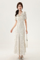 Real Shot Spot 2025 Summer New White Polka Dot Jacquard Dress Ruffled Lace-Up Slim Long Skirt in Cream