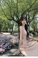 Bigking Daikin Nice Holiday Pink Sling Dress Women's Summer V-neck Tight Waist Fishbone Dress in Light Pink