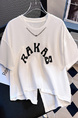 Siloy Real Shot 2025 Summer New ICE Cotton Fashion Hot Girl Alphabet Embroidery Irregular All-Match T-shirt in White