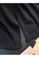 Siloy Real Shot 2025 Summer New ICE Cotton Fashion Hot Girl Alphabet Embroidery Irregular All-Match T-shirt in Black