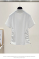 Siloy Real Shot 2025 Summer New Polo Collar Zipper Short Sleeve T-shirt Simple Versatile Bottoming Top in White